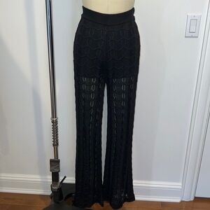 Missoni Black Crochet Wide-Leg Pants